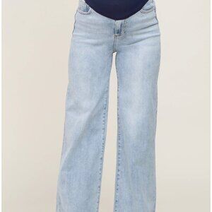Light Blue Wide Leg Maternity Jeans